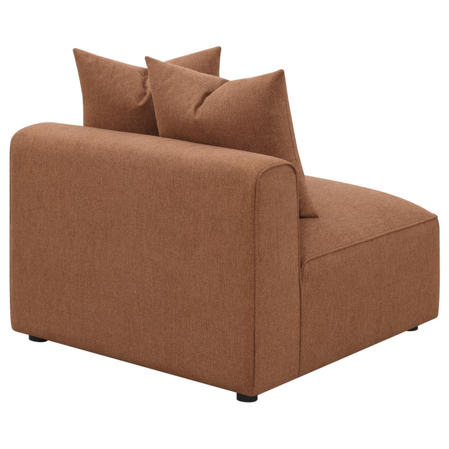 Jennifer - Upholstered Armless Chair - Terracotta Stationary Chair modern furniture Contempo Furniture