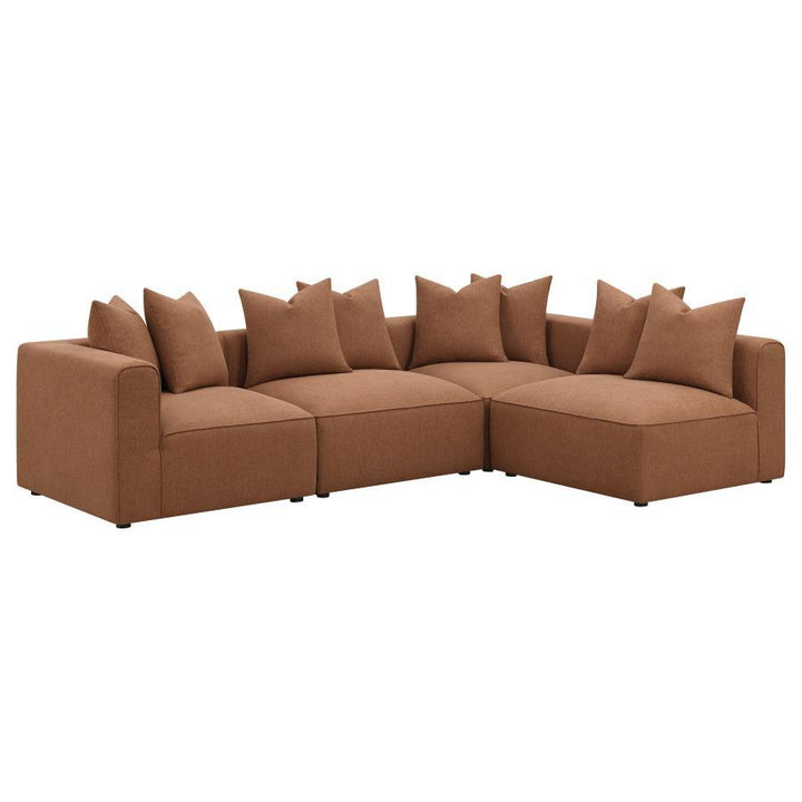 Jennifer - Upholstered Armless Chair - Terracotta Stationary Chair modern furniture Contempo Furniture