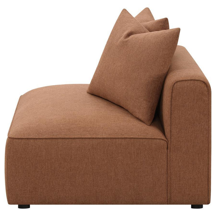 Jennifer - Upholstered Armless Chair - Terracotta Stationary Chair modern furniture Contempo Furniture