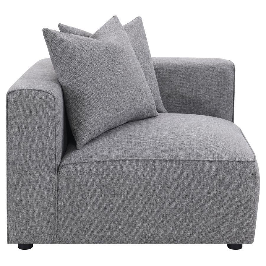 Jennifer - Upholstered Corner Chair - Gray Corners modern furniture Contempo Furniture