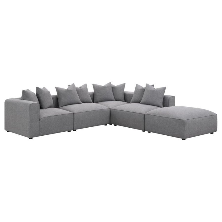 Jennifer - Upholstered Corner Chair - Gray Corners modern furniture Contempo Furniture