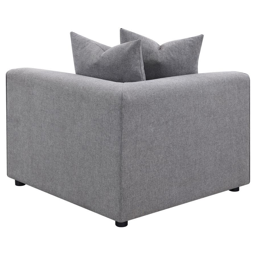 Jennifer - Upholstered Corner Chair - Gray Corners modern furniture Contempo Furniture