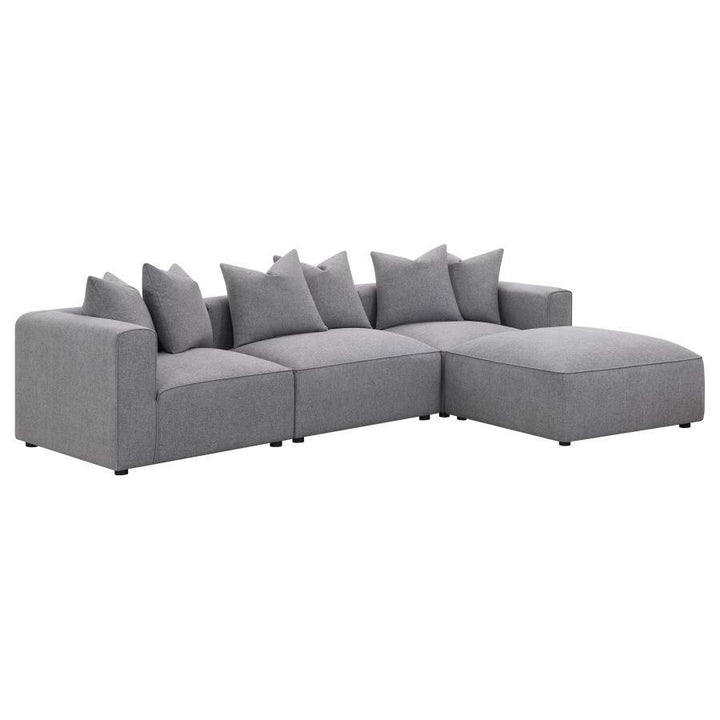 Jennifer - Upholstered Corner Chair - Gray Corners modern furniture Contempo Furniture