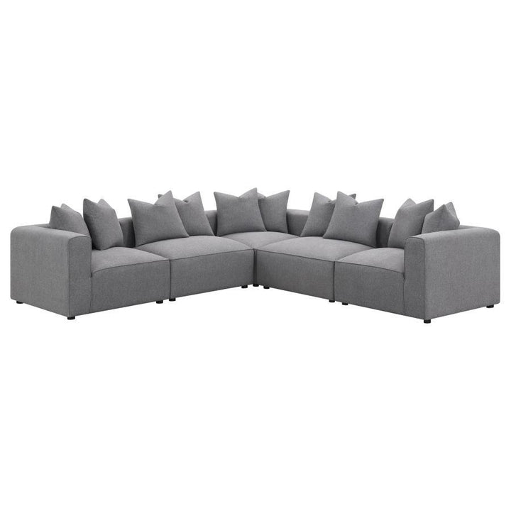 Jennifer - Upholstered Corner Chair - Gray Corners modern furniture Contempo Furniture