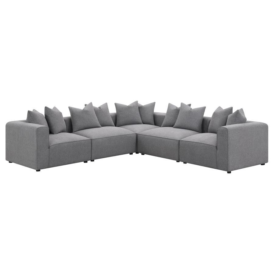 Jennifer - Upholstered Corner Chair - Gray Corners modern furniture Contempo Furniture
