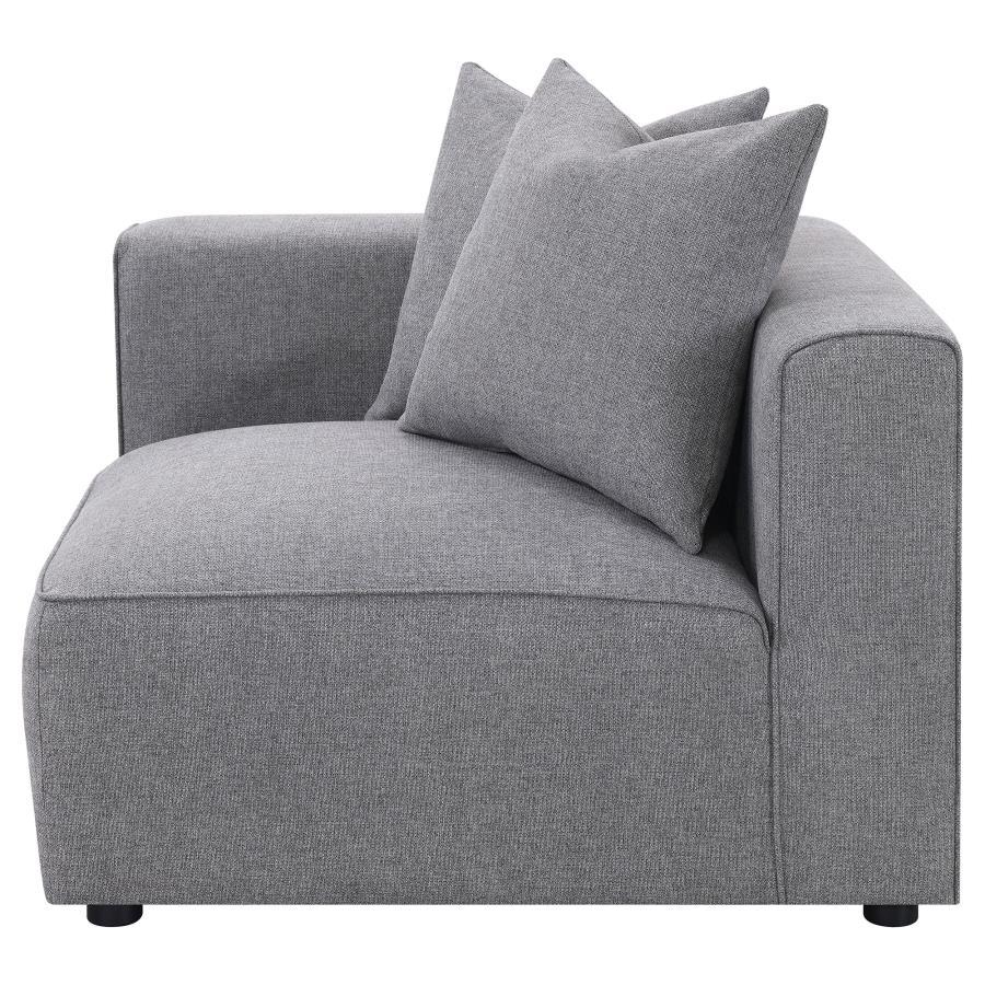 Jennifer - Upholstered Corner Chair - Gray Corners modern furniture Contempo Furniture