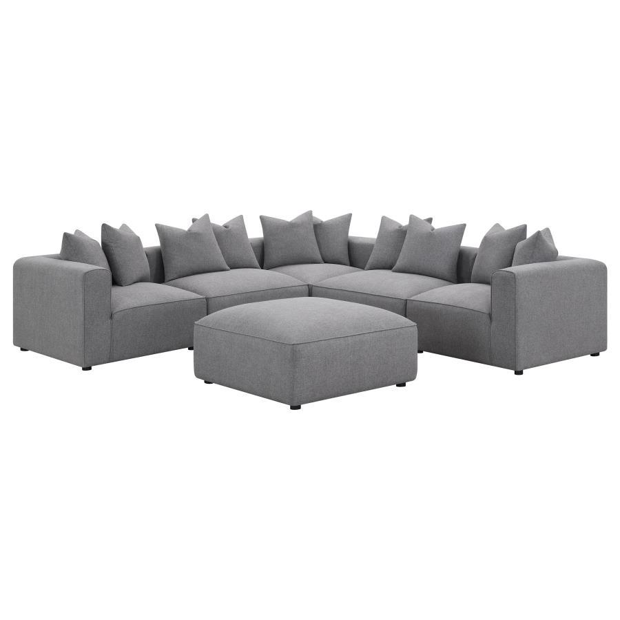 Jennifer - Upholstered Corner Chair - Gray Corners modern furniture Contempo Furniture