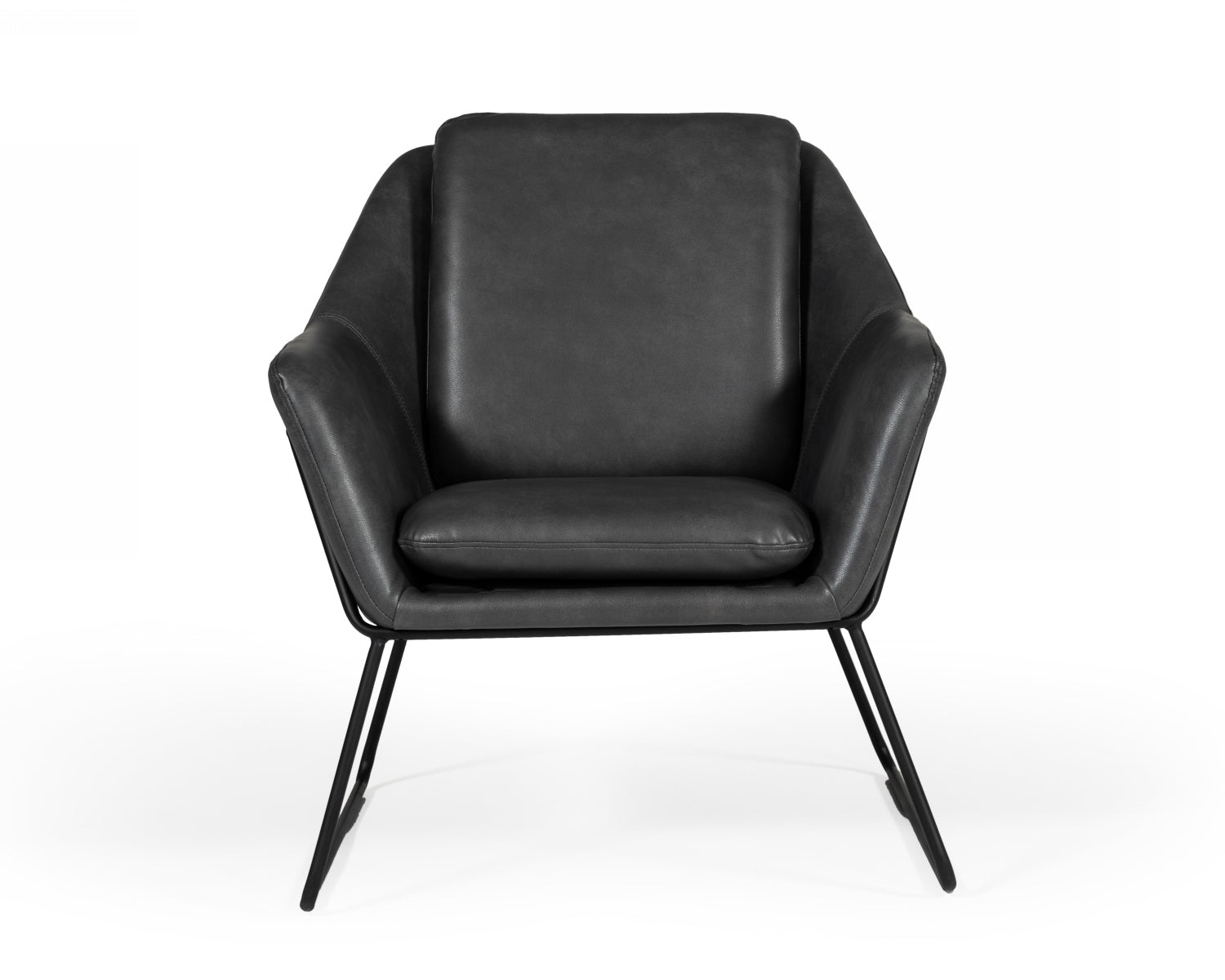 Jennifer - Industrial Dark Grey Eco-Leather Accent Chair