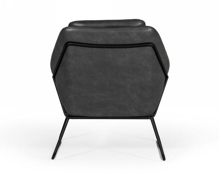 Jennifer - Industrial Dark Grey Eco-Leather Accent Chair
