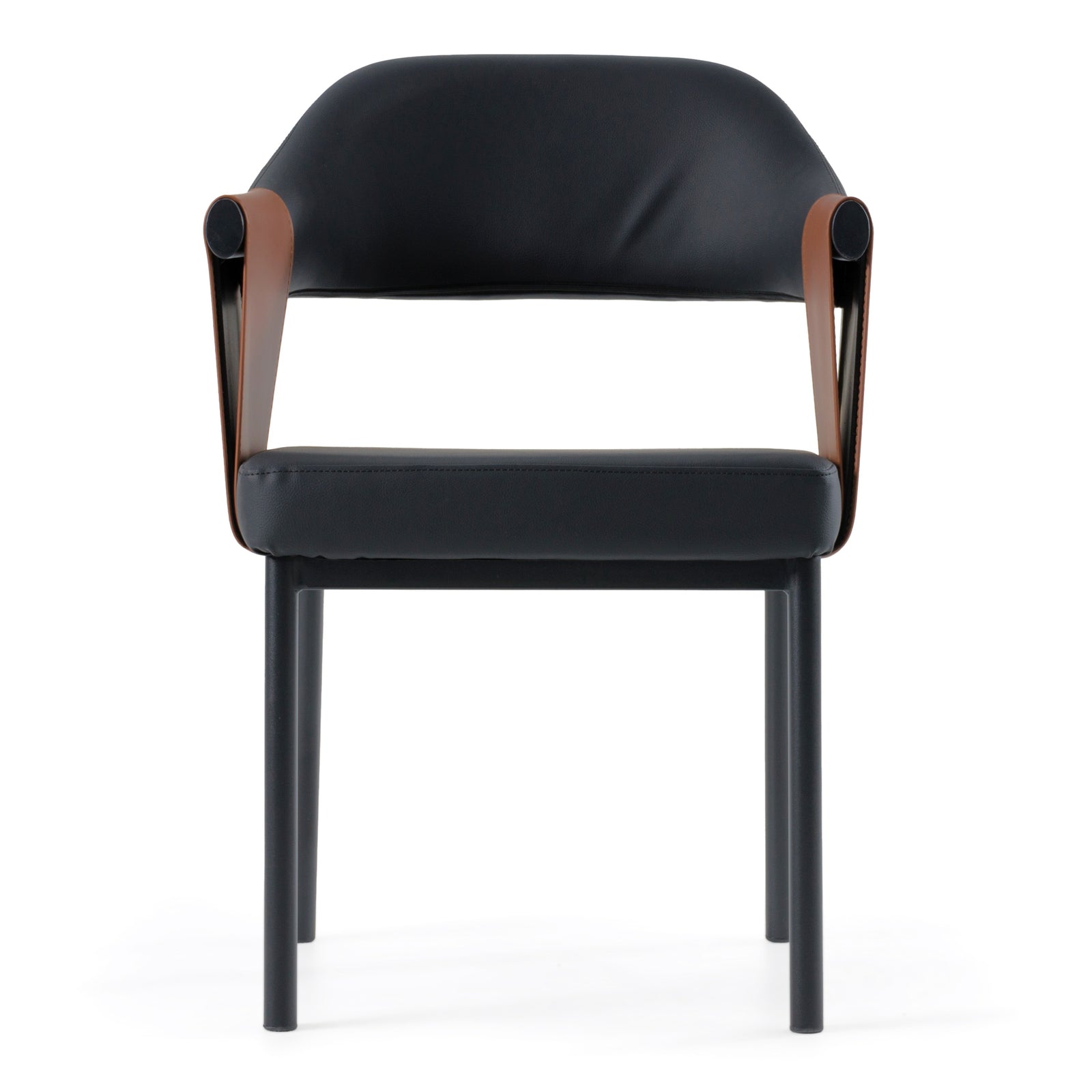 Jensen - Modern Black  Camel Vegan Leather Dining Chair
