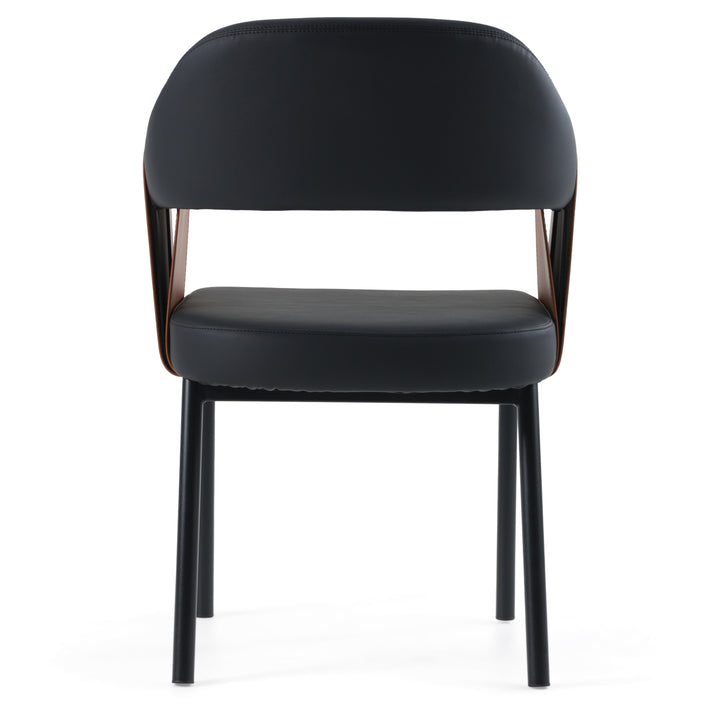 Jensen - Modern Black + Camel Vegan Leather Dining Chair