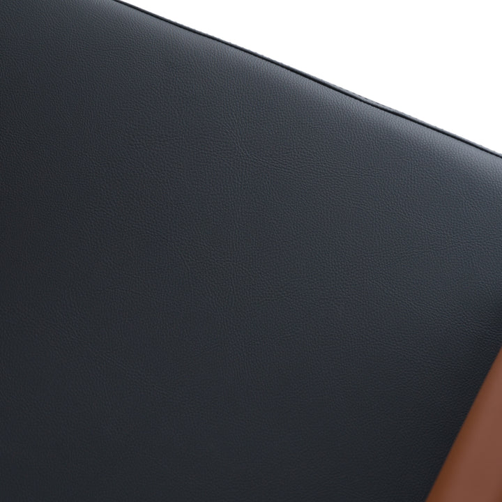 Jensen - Modern Black + Camel Vegan Leather Dining Chair