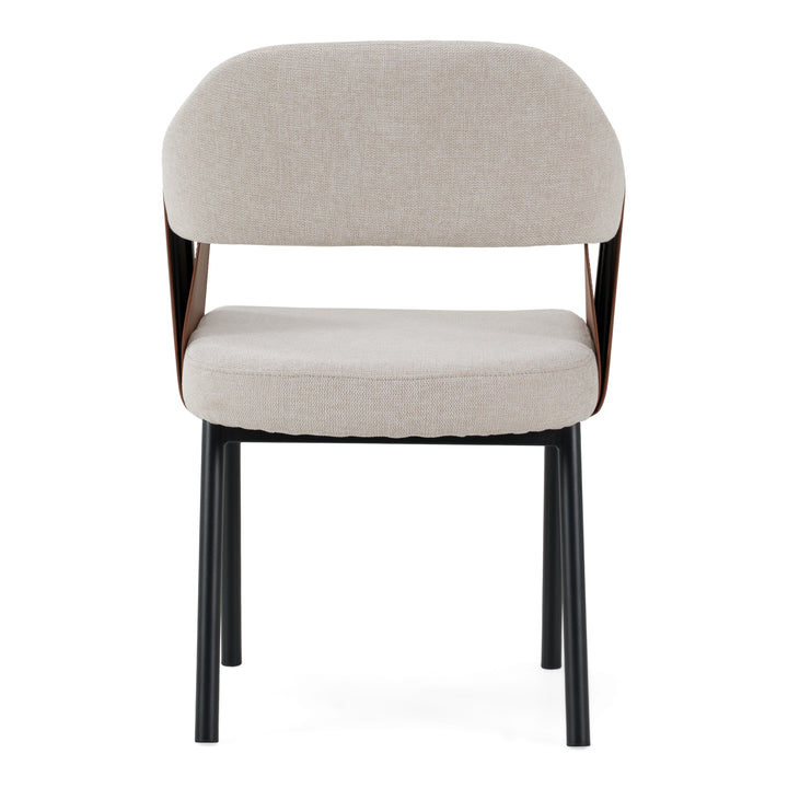 Jensen - Modern Light Grey Fabric + Camel Vegan Leather Dining Chair