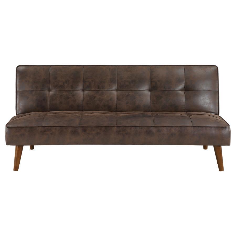Jenson - Upholstered Tufted Convertible Sofa Bed - Dark Coffee Futon Sofa modern furniture Contempo Furniture