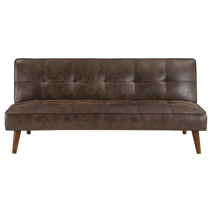 Jenson - Upholstered Tufted Convertible Sofa Bed - Dark Coffee Futon Sofa modern furniture Contempo Furniture