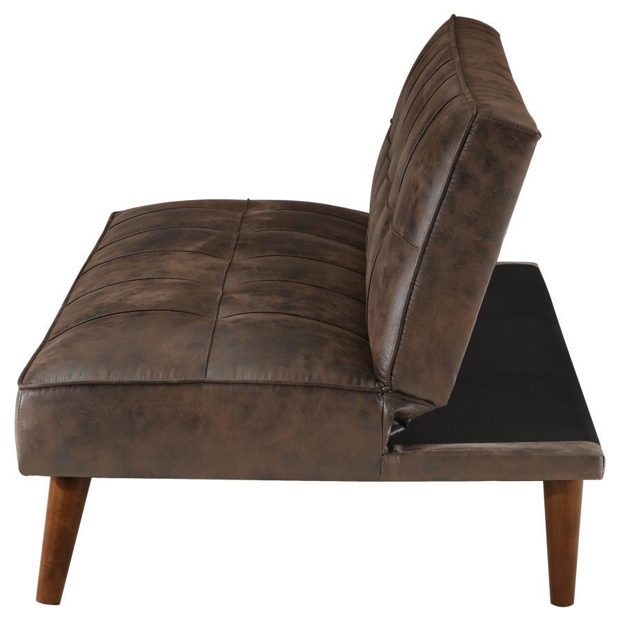 Jenson - Upholstered Tufted Convertible Sofa Bed - Dark Coffee Futon Sofa modern furniture Contempo Furniture