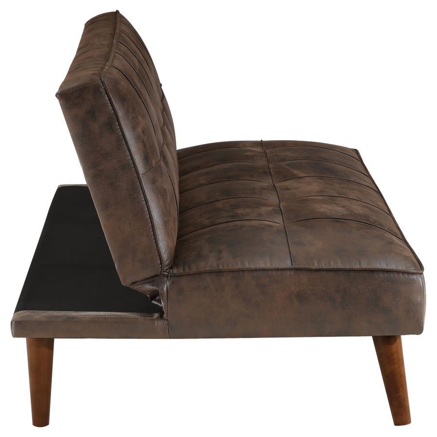 Jenson - Upholstered Tufted Convertible Sofa Bed - Dark Coffee Futon Sofa modern furniture Contempo Furniture