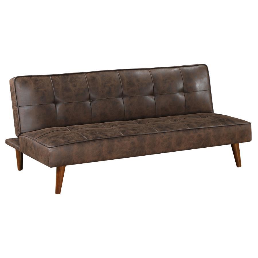 Jenson - Upholstered Tufted Convertible Sofa Bed - Dark Coffee Futon Sofa modern furniture Contempo Furniture