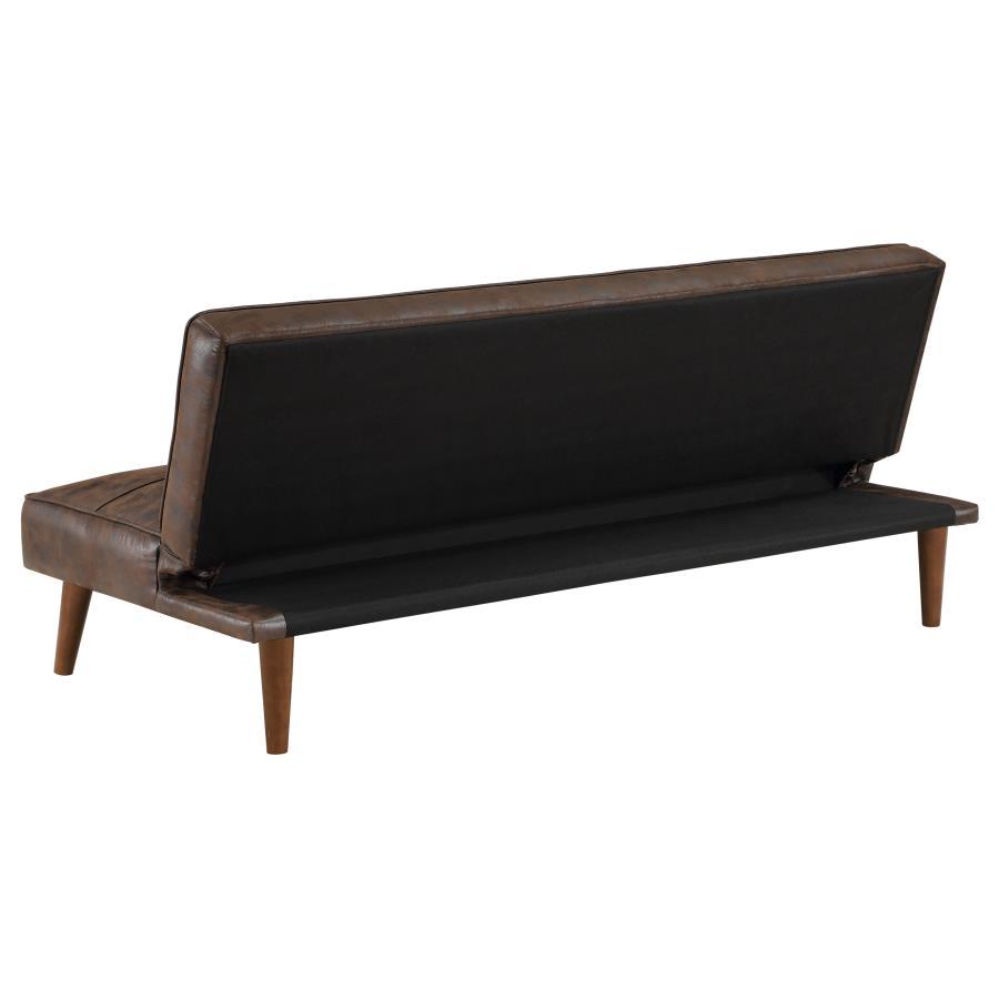 Jenson - Upholstered Tufted Convertible Sofa Bed - Dark Coffee Futon Sofa modern furniture Contempo Furniture
