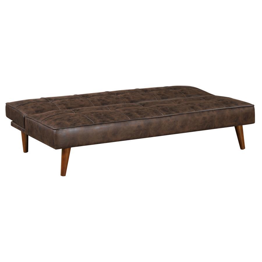 Jenson - Upholstered Tufted Convertible Sofa Bed - Dark Coffee Futon Sofa modern furniture Contempo Furniture