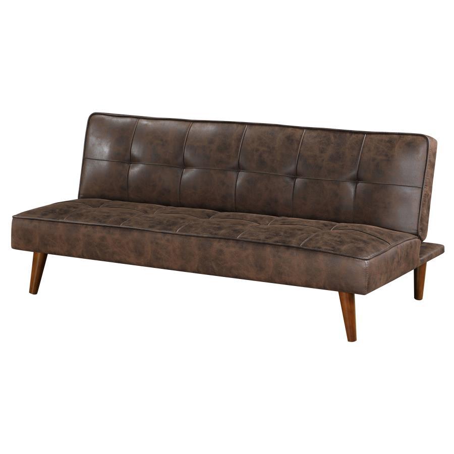 Jenson - Upholstered Tufted Convertible Sofa Bed - Dark Coffee Futon Sofa modern furniture Contempo Furniture