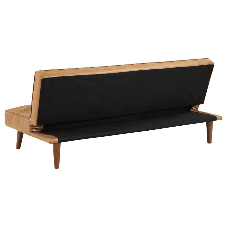 Jenson - Upholstered Tufted Convertible Sofa Bed - Saddle Brown Futon Sofa modern furniture Contempo Furniture