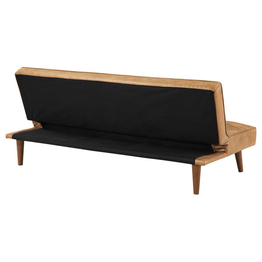 Jenson - Upholstered Tufted Convertible Sofa Bed - Saddle Brown Futon Sofa modern furniture Contempo Furniture