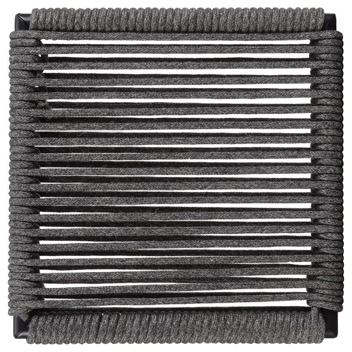 Jerome - Woven Rope Metal Bar Chair (Set of 2) - Charcoal Stool Set modern furniture Contempo Furniture