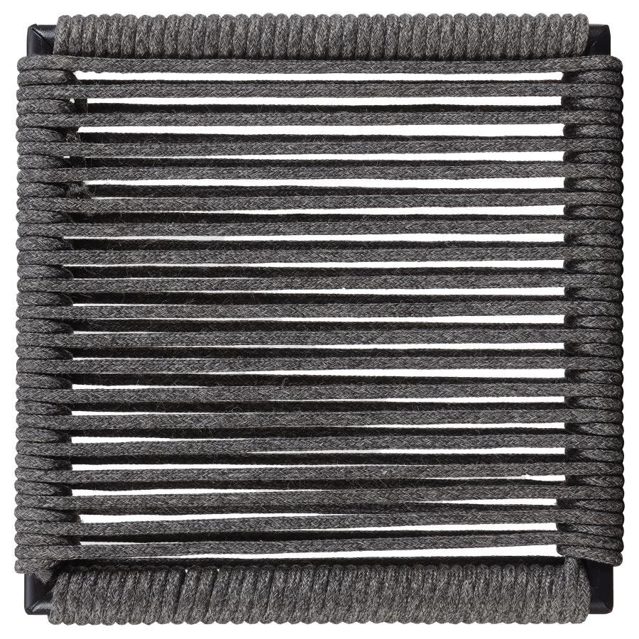 Jerome - Woven Rope Metal Bar Chair (Set of 2) - Charcoal Stool Set modern furniture Contempo Furniture
