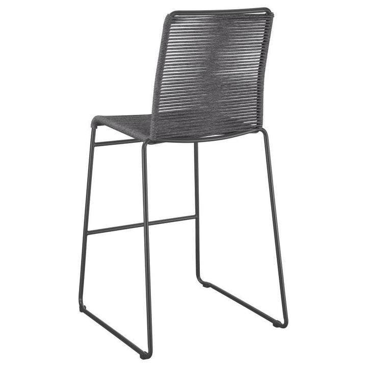 Jerome - Woven Rope Metal Bar Chair (Set of 2) - Charcoal Stool Set modern furniture Contempo Furniture