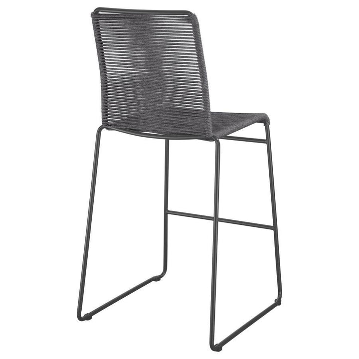 Jerome - Woven Rope Metal Bar Chair (Set of 2) - Charcoal Stool Set modern furniture Contempo Furniture