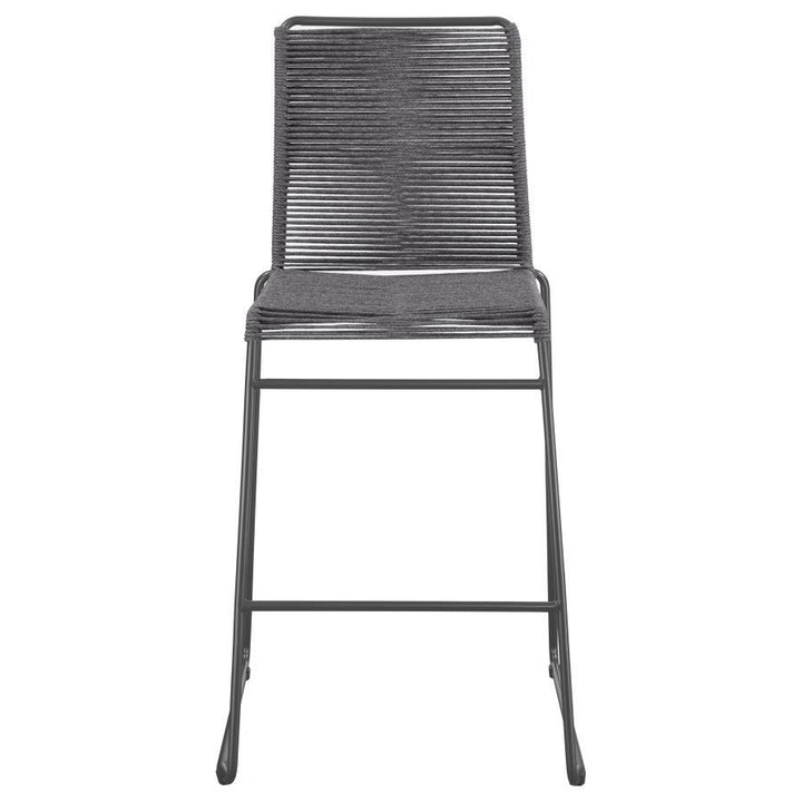 Jerome - Woven Rope Metal Bar Chair (Set of 2) - Charcoal Stool Set modern furniture Contempo Furniture