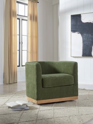 Jersonlow Swivel Accent Chair - Green Swivel Chair modern furniture Contempo Furniture