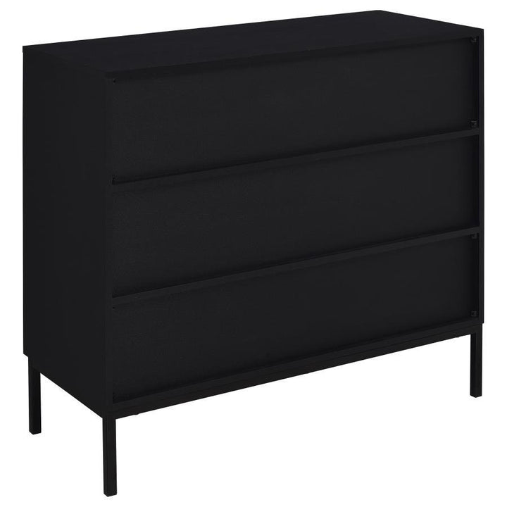 Jess - 2 - Door Arched Fluted Glass Accent Cabinet - Black Accent Cabinet modern furniture Contempo Furniture