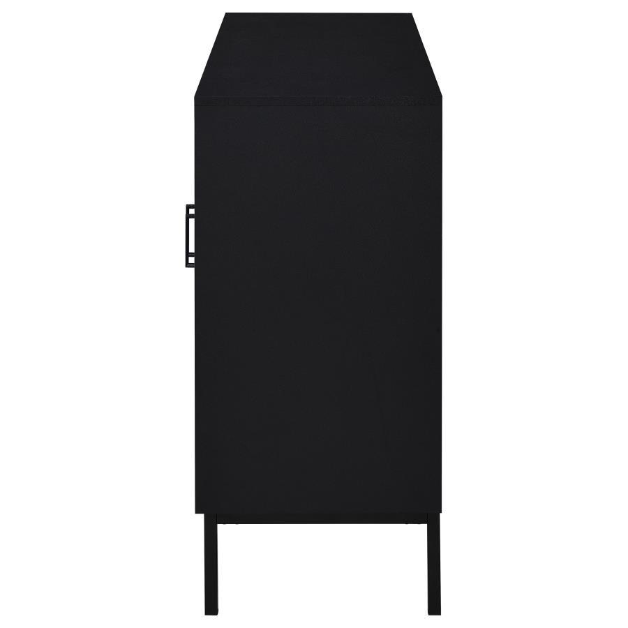 Jess - 2 - Door Arched Fluted Glass Accent Cabinet - Black Accent Cabinet modern furniture Contempo Furniture