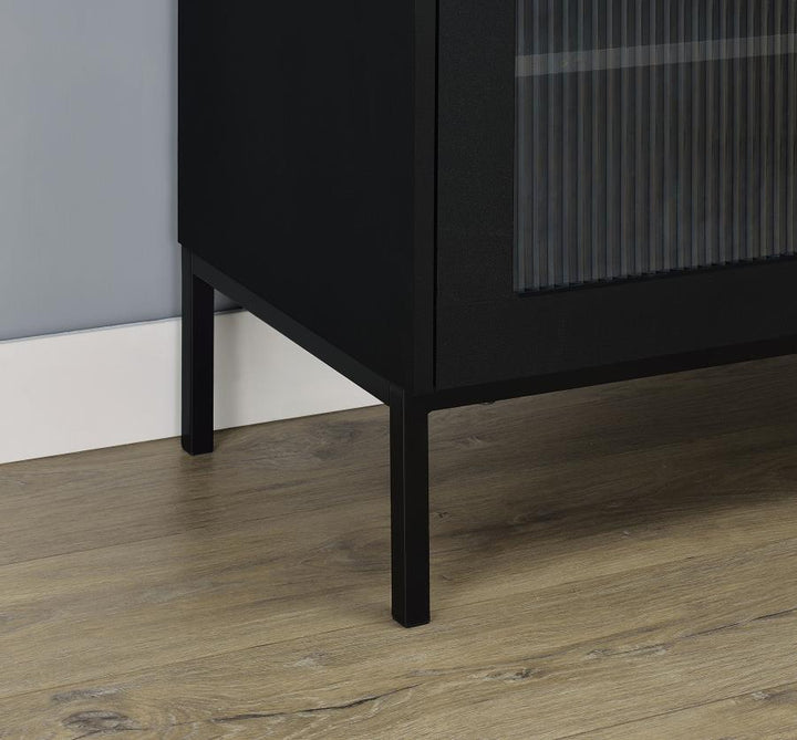 Jess - 2 - Door Arched Fluted Glass Accent Cabinet - Black Accent Cabinet modern furniture Contempo Furniture