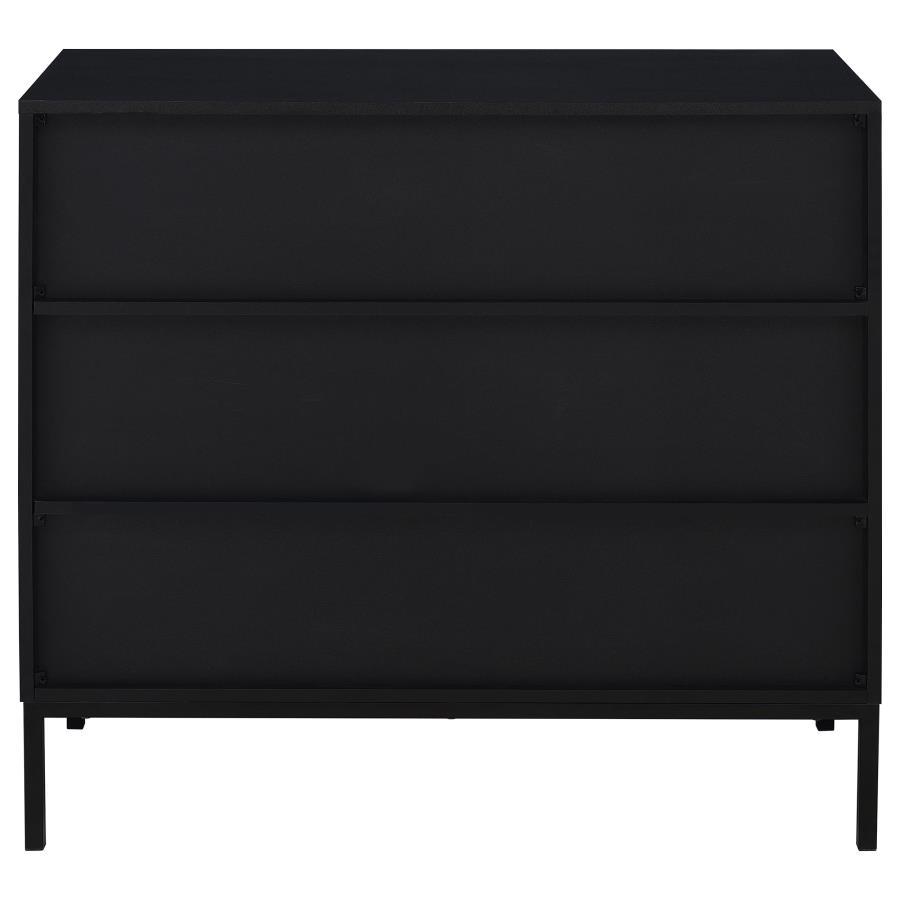 Jess - 2 - Door Arched Fluted Glass Accent Cabinet - Black Accent Cabinet modern furniture Contempo Furniture