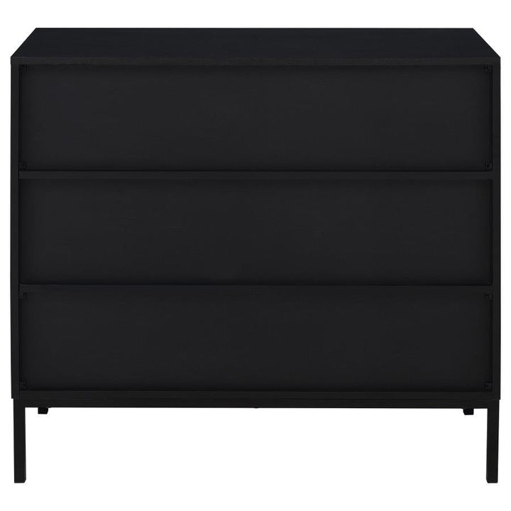 Jess - 2 - Door Arched Fluted Glass Accent Cabinet - Black Accent Cabinet modern furniture Contempo Furniture