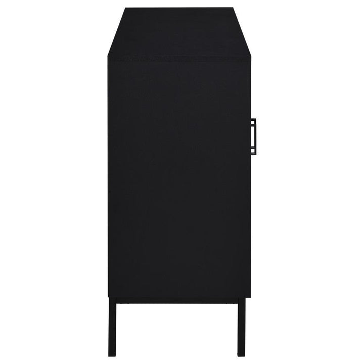 Jess - 2 - Door Arched Fluted Glass Accent Cabinet - Black Accent Cabinet modern furniture Contempo Furniture