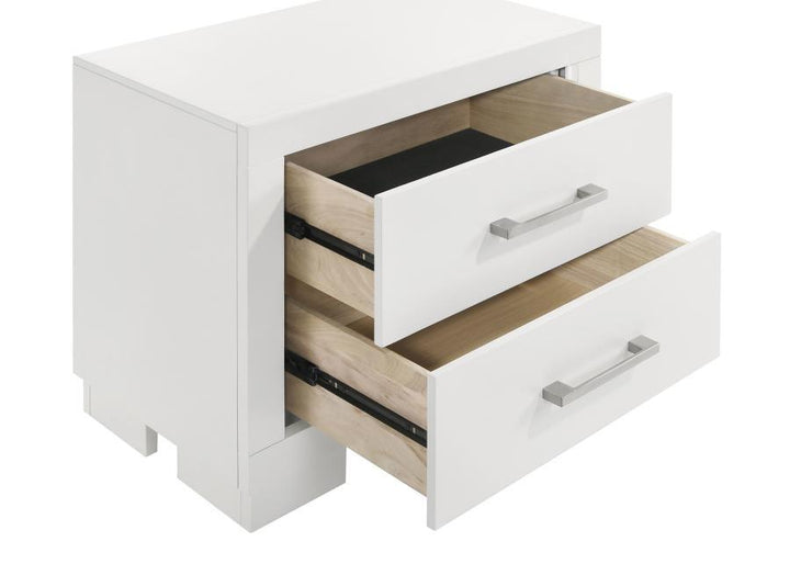 Jessica - 2 - Drawer Nightstand - Cream White Accent Nightstand modern furniture Contempo Furniture
