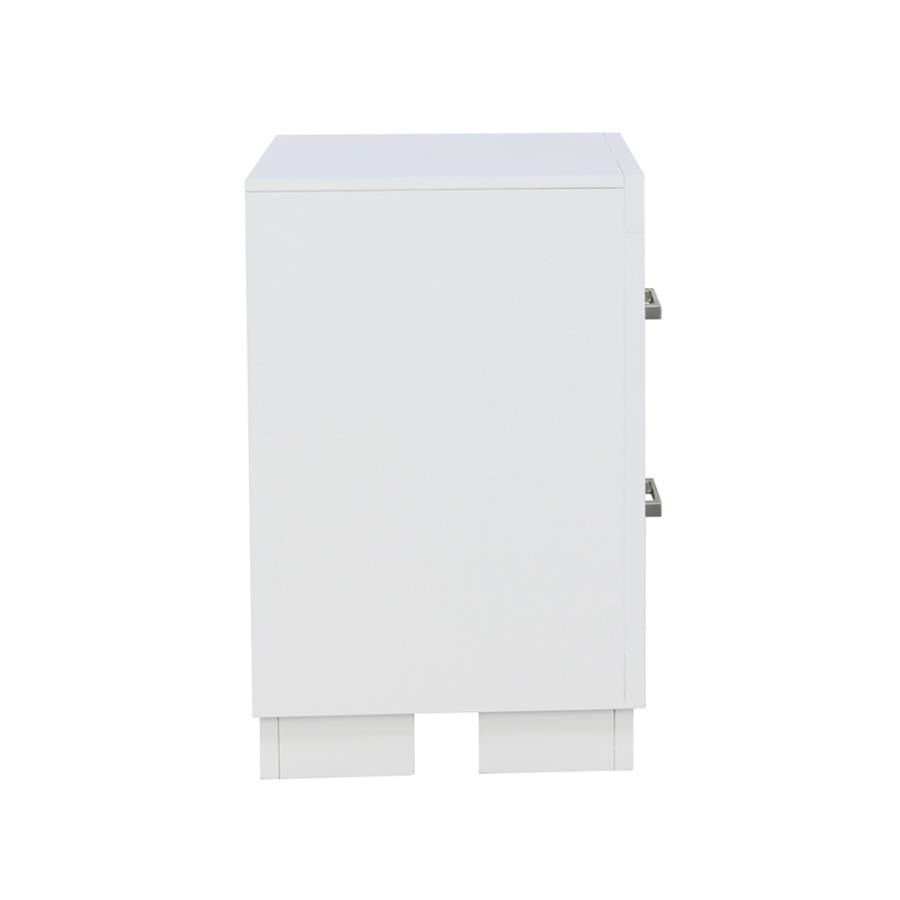 Jessica - 2 - Drawer Nightstand - Cream White Accent Nightstand modern furniture Contempo Furniture