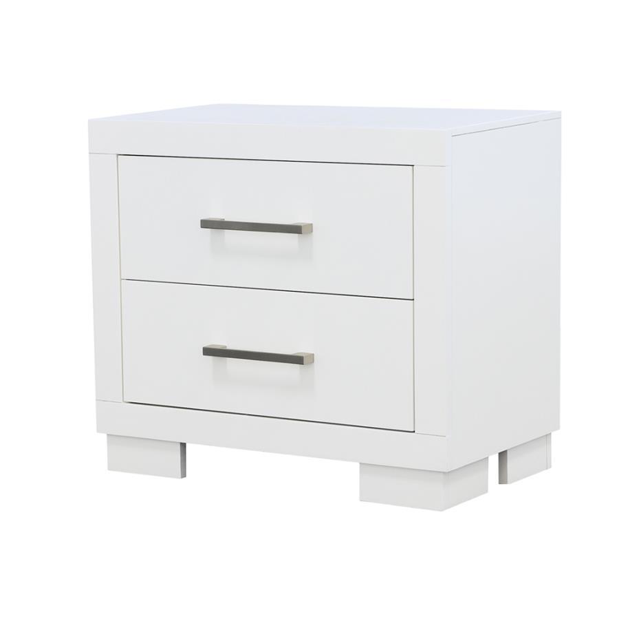 Jessica - 2 - Drawer Nightstand - Cream White Accent Nightstand modern furniture Contempo Furniture