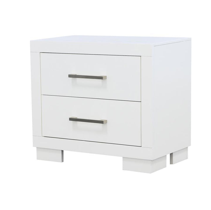 Jessica - 2 - Drawer Nightstand - Cream White Accent Nightstand modern furniture Contempo Furniture