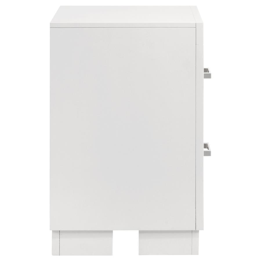 Jessica - 2 - Drawer Nightstand - Cream White Accent Nightstand modern furniture Contempo Furniture