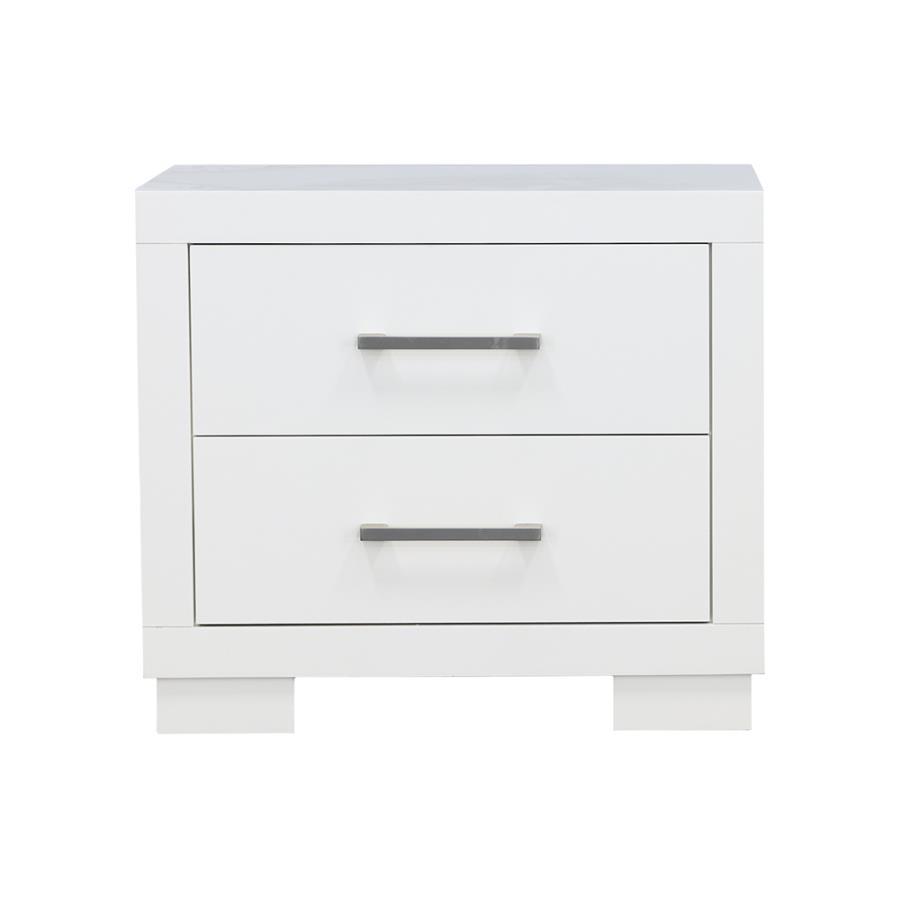 Jessica - 2 - Drawer Nightstand - Cream White Accent Nightstand modern furniture Contempo Furniture