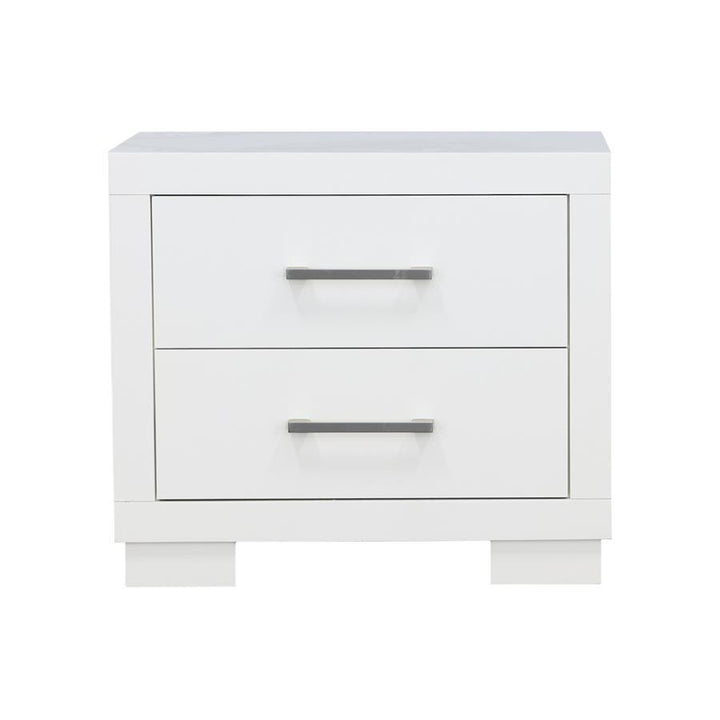 Jessica - 2 - Drawer Nightstand - Cream White Accent Nightstand modern furniture Contempo Furniture