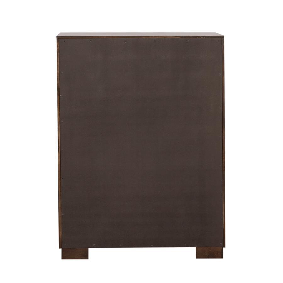 Jessica - 5 - Drawer Bedroom Chest - Cappuccino Accent Chest modern furniture Contempo Furniture