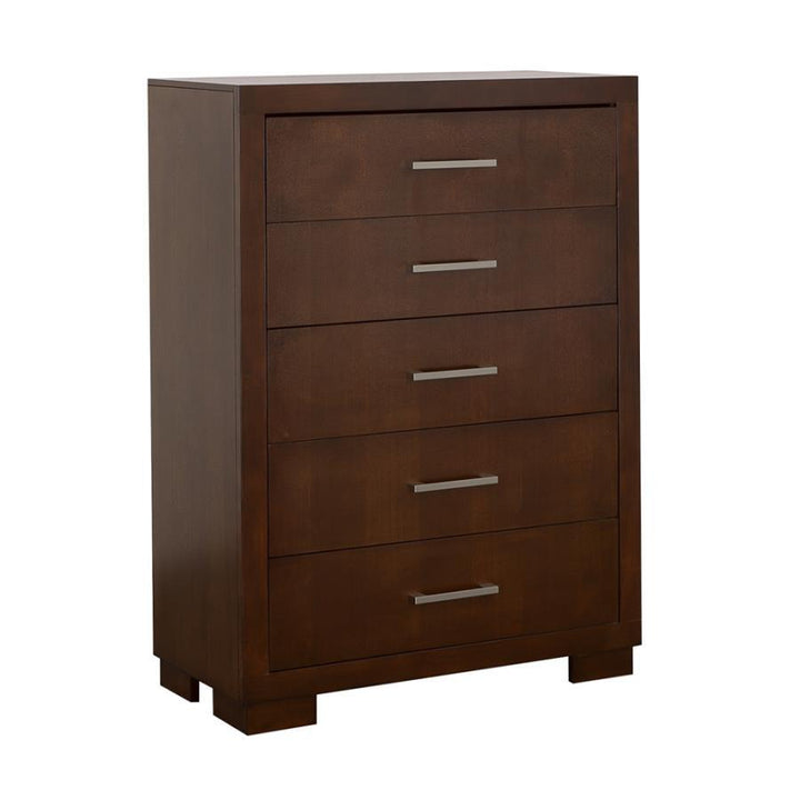 Jessica - 5 - Drawer Bedroom Chest - Cappuccino Accent Chest modern furniture Contempo Furniture