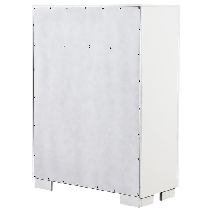 Jessica - 5 - Drawer Bedroom Chest - Cream White Accent Chest modern furniture Contempo Furniture