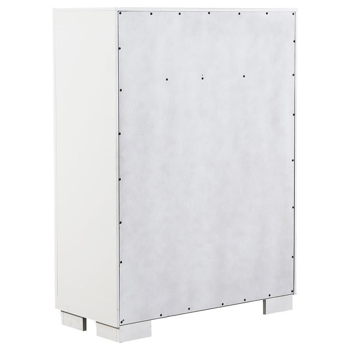 Jessica - 5 - Drawer Bedroom Chest - Cream White Accent Chest modern furniture Contempo Furniture